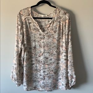 Flowing blouse for work or casual. Muted colors.